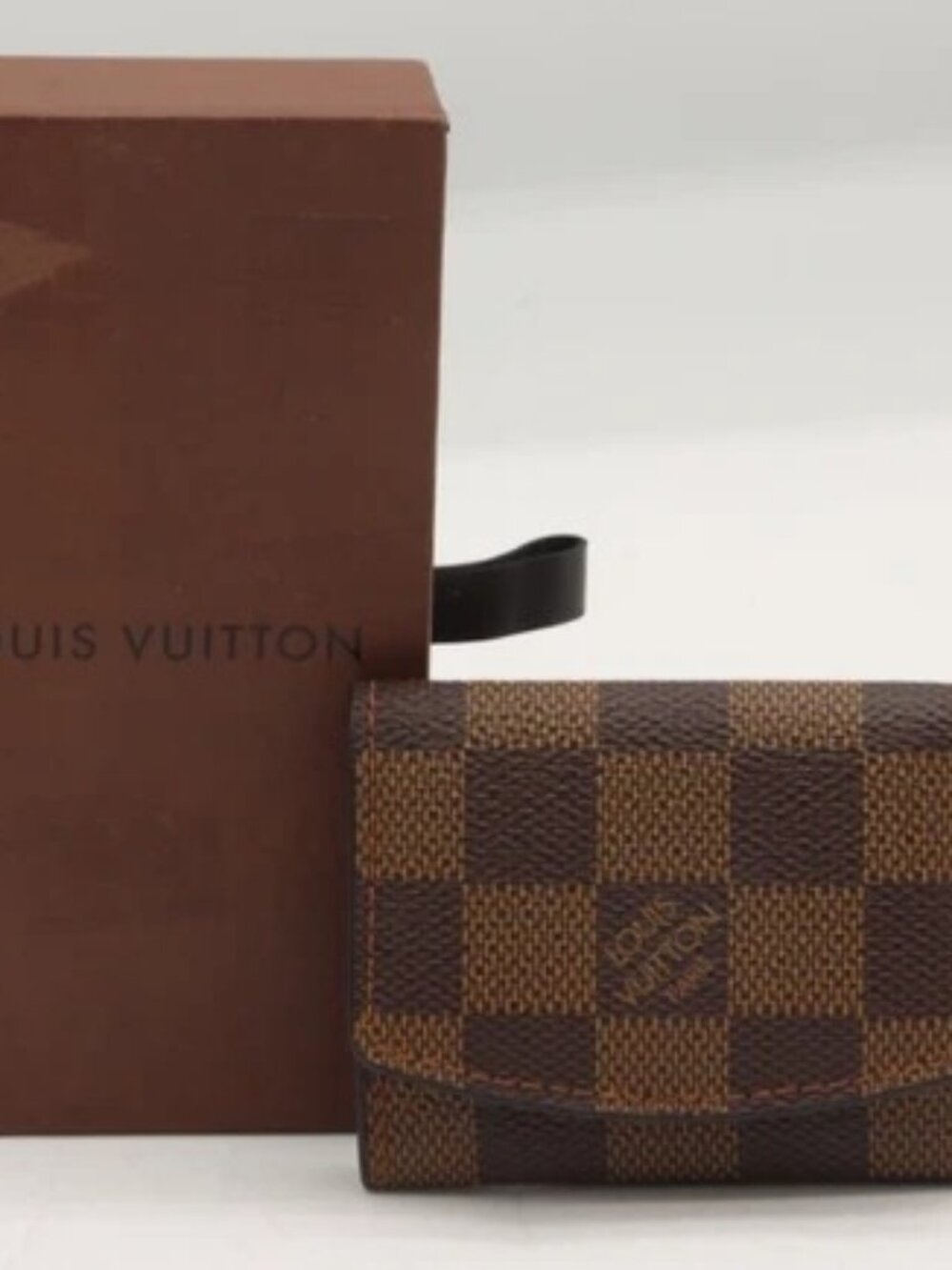 Louis Vuitton Damier Ebene Monogram Canvas CuffLinks Mini Travel Case Wallet